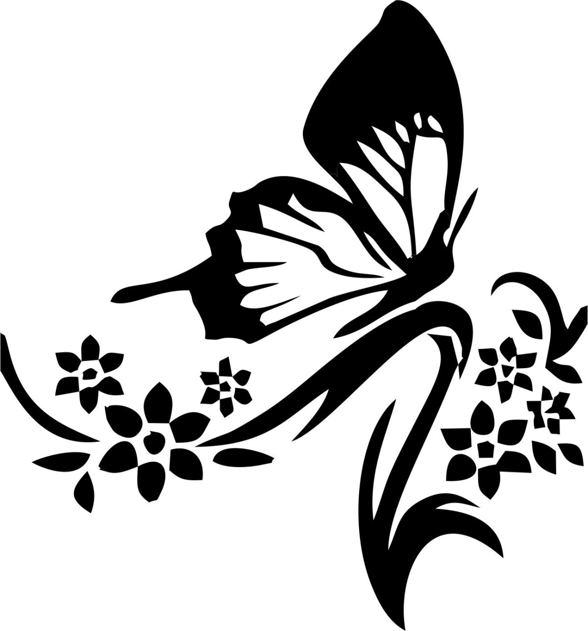 Контуры бабочек для декора