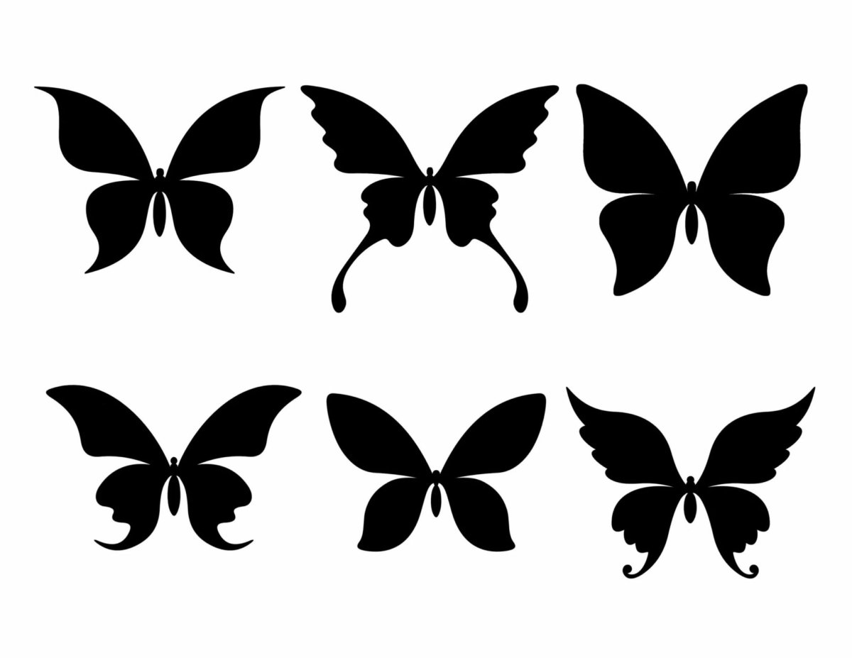 Трафарет бабочки на стену
