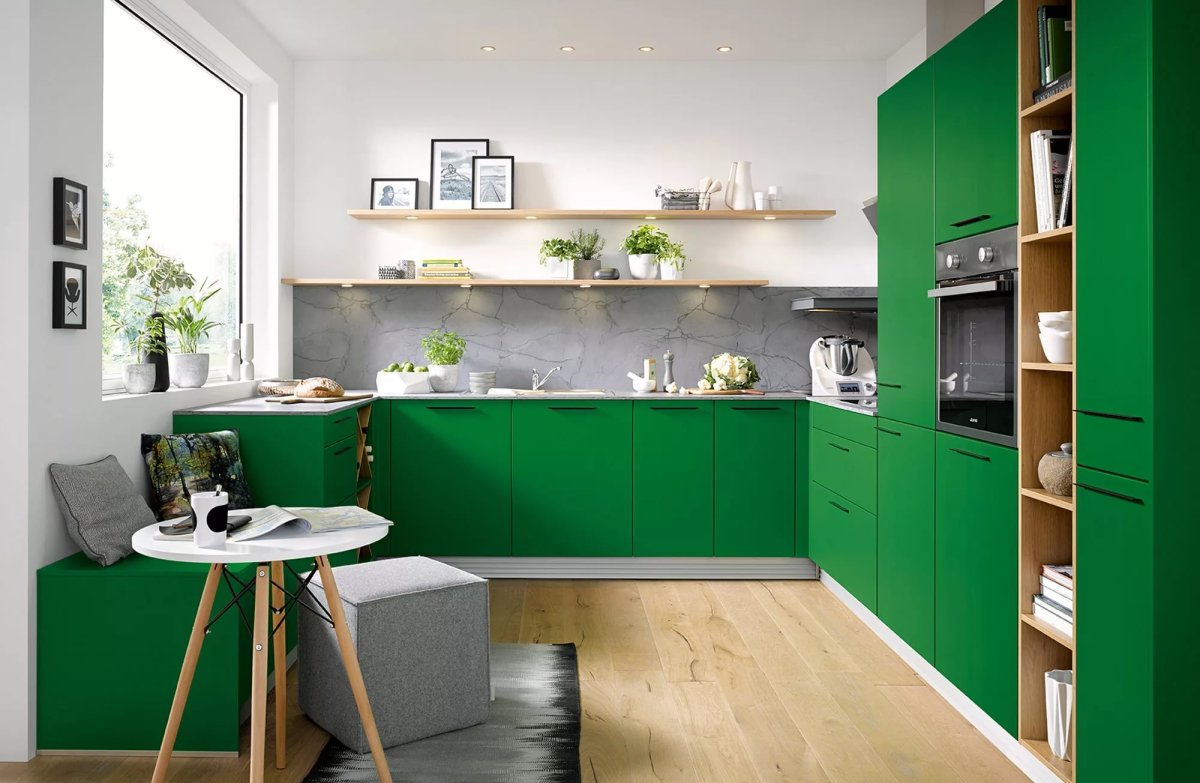 Кухня в зеленых тонах