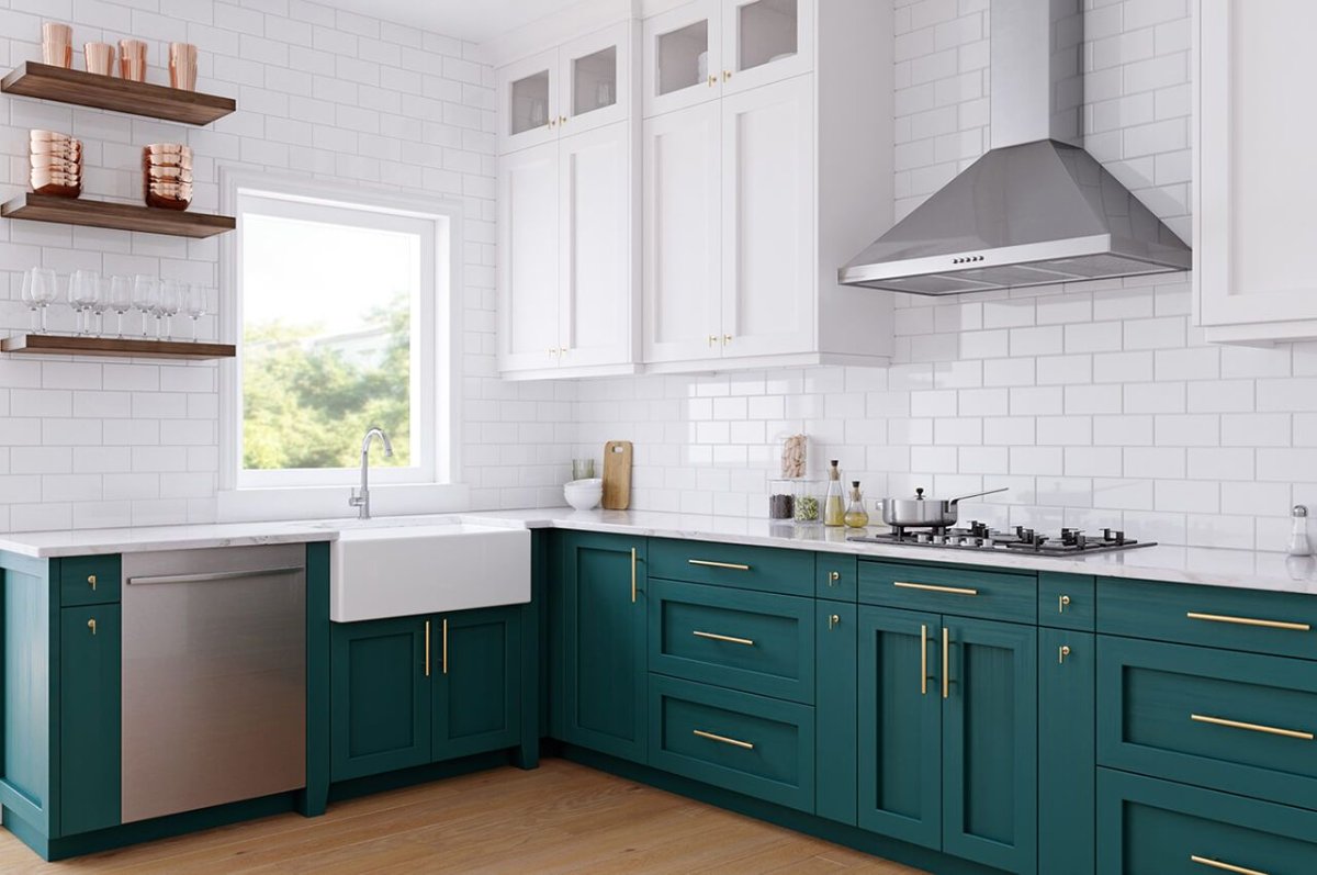 Изумрудная кухня икеа