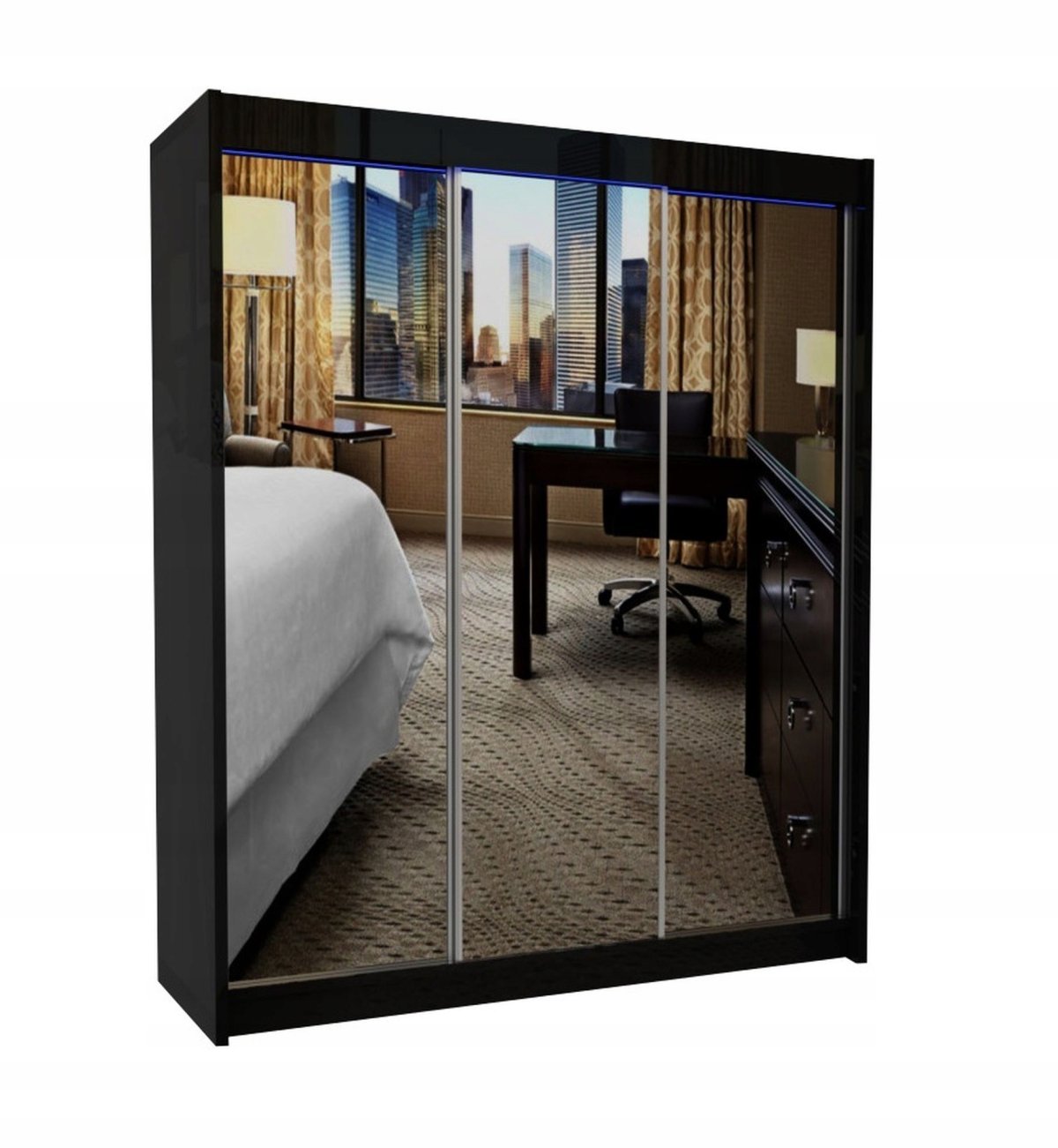 Шкаф с темным зеркалом