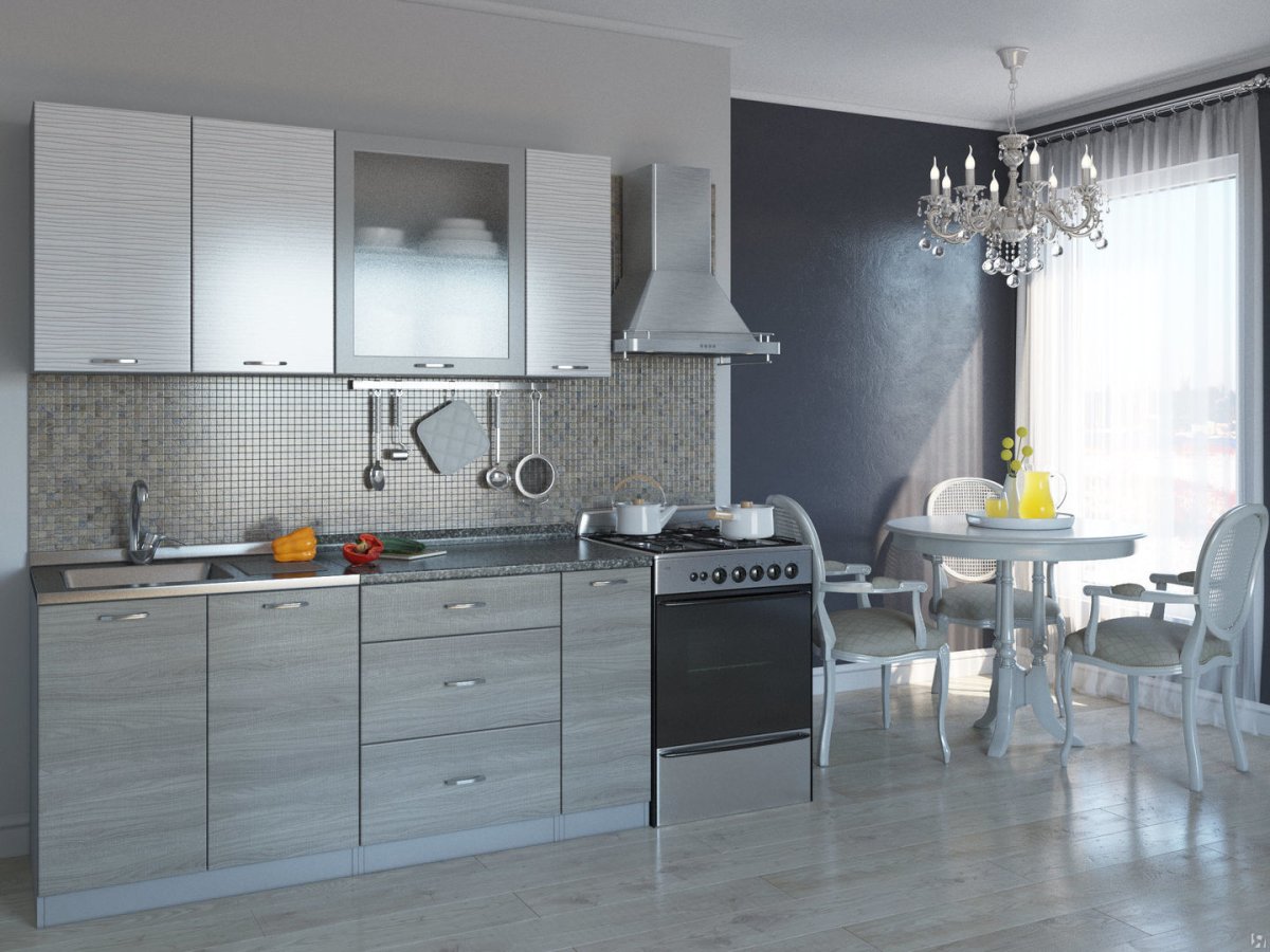 Кухонный гарнитур в серых тонах