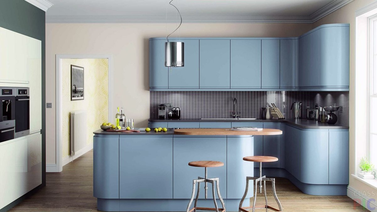 Кухня нейтрального цвета матовая