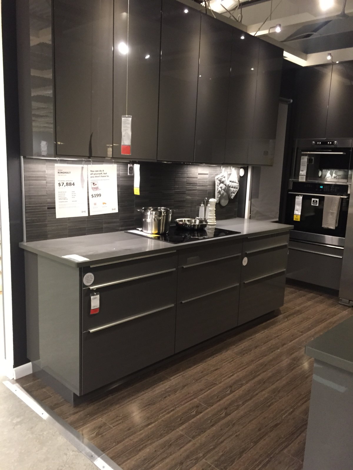 Кухня икеа серый глянец