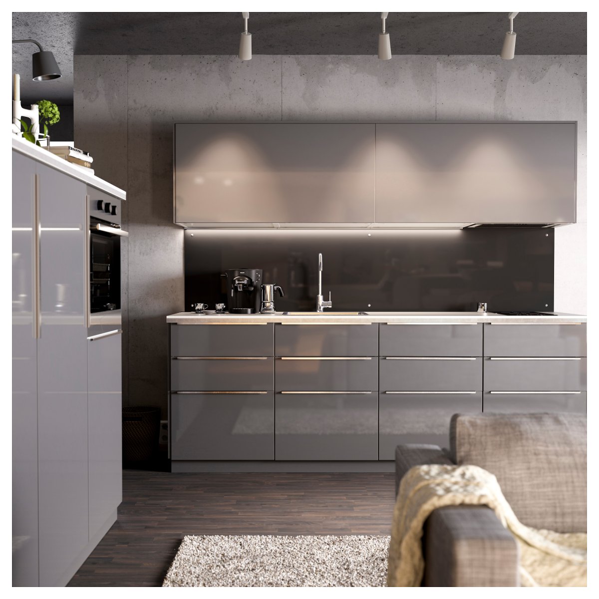 Кухня икеа Рингульт серый