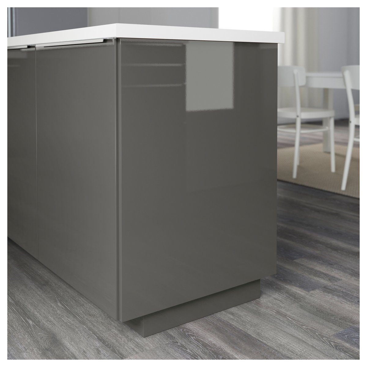 Икеа кухня Рингульт глянцевый белый