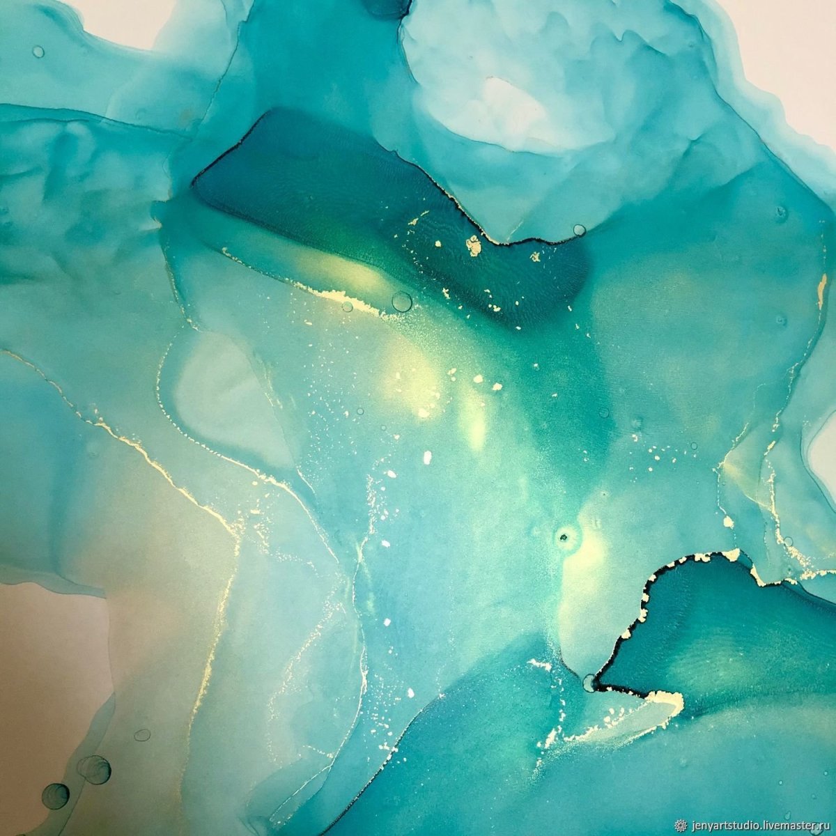 Абстракция бирюзового цвета