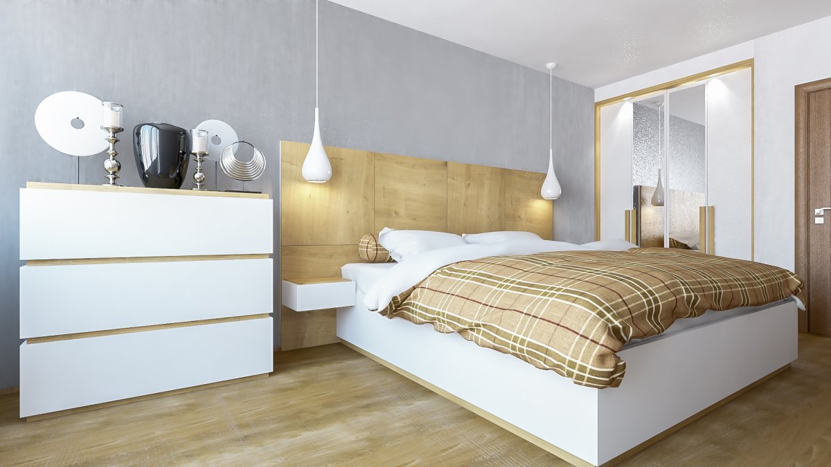 Светлая спальня Минимализм