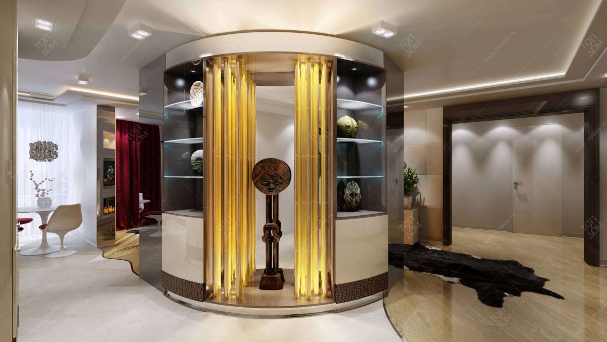 Закругленный шкаф в прихожую