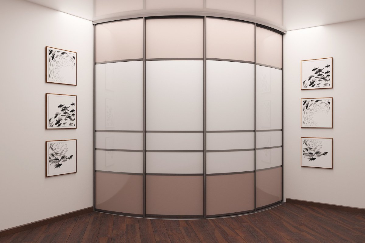 Шкаф купе с радиусными полками