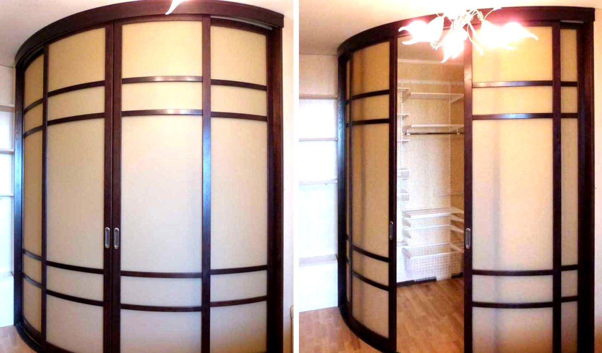 Радиусный шкаф купе в прихожую