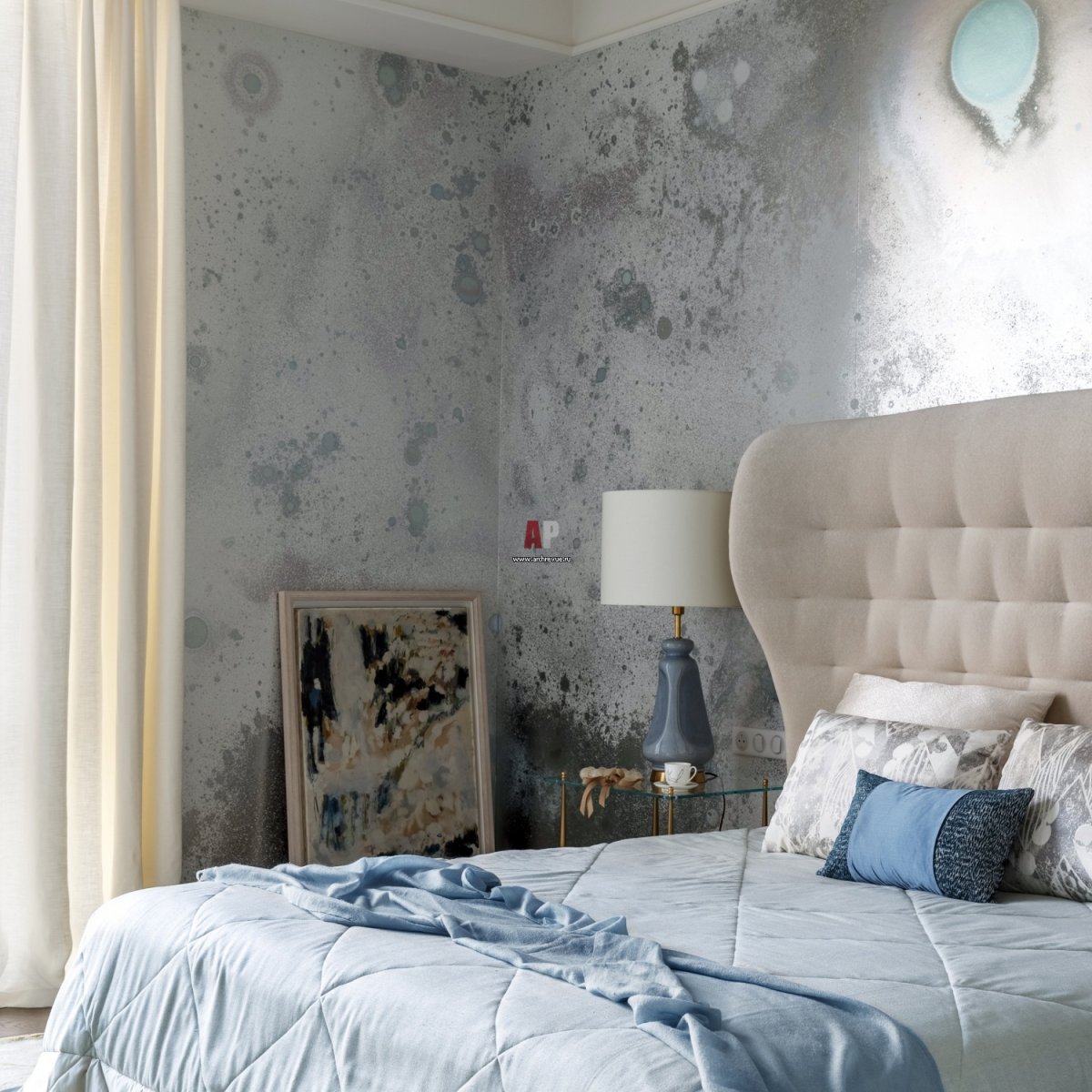 Обои в гостиную комбинированные