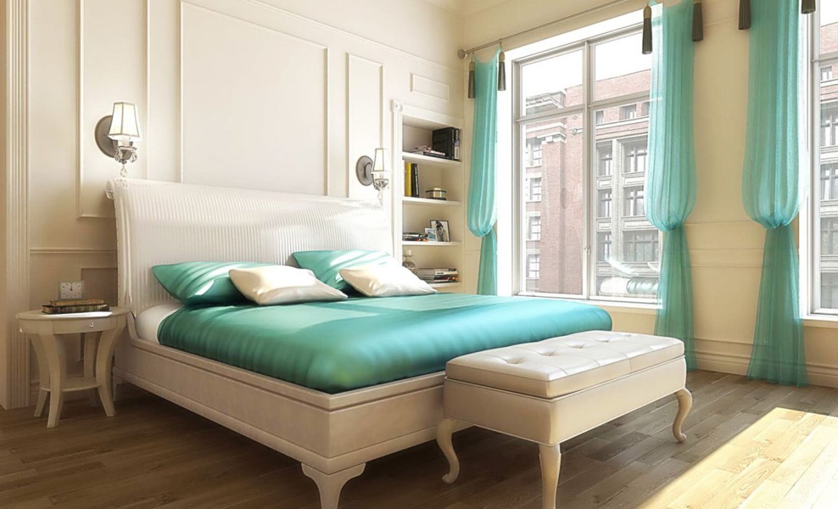 Бирюзовая комната спальня