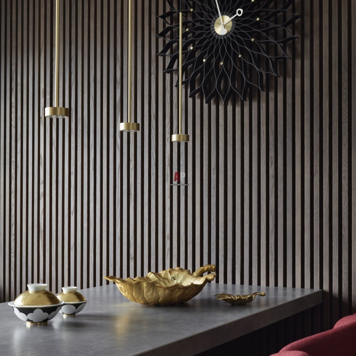 Деревянные планки в интерьере