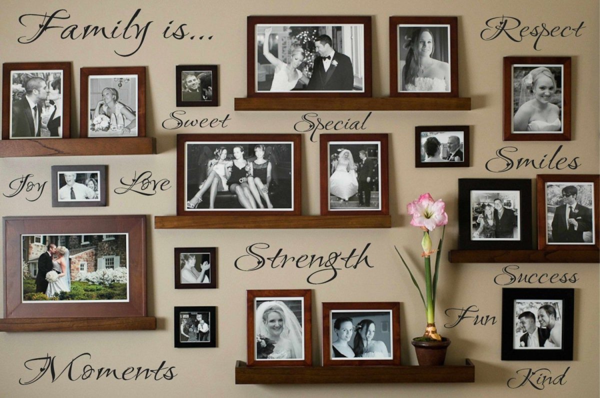 Семейный фотоколлаж на стену
