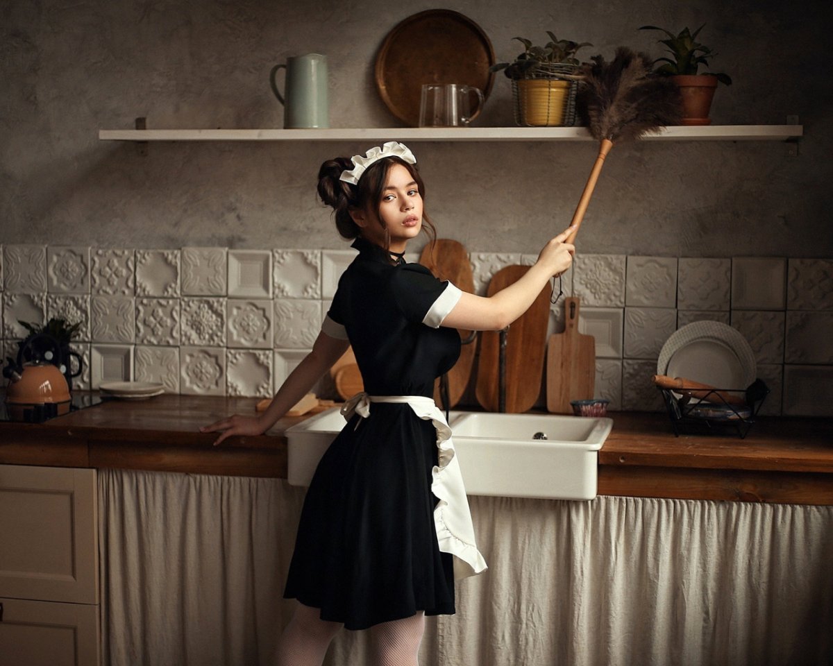 Фартук поварской в клетку