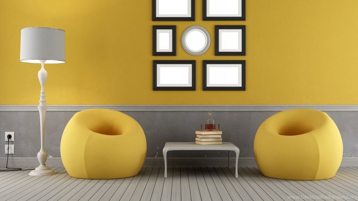 Жёлтые обои для стен