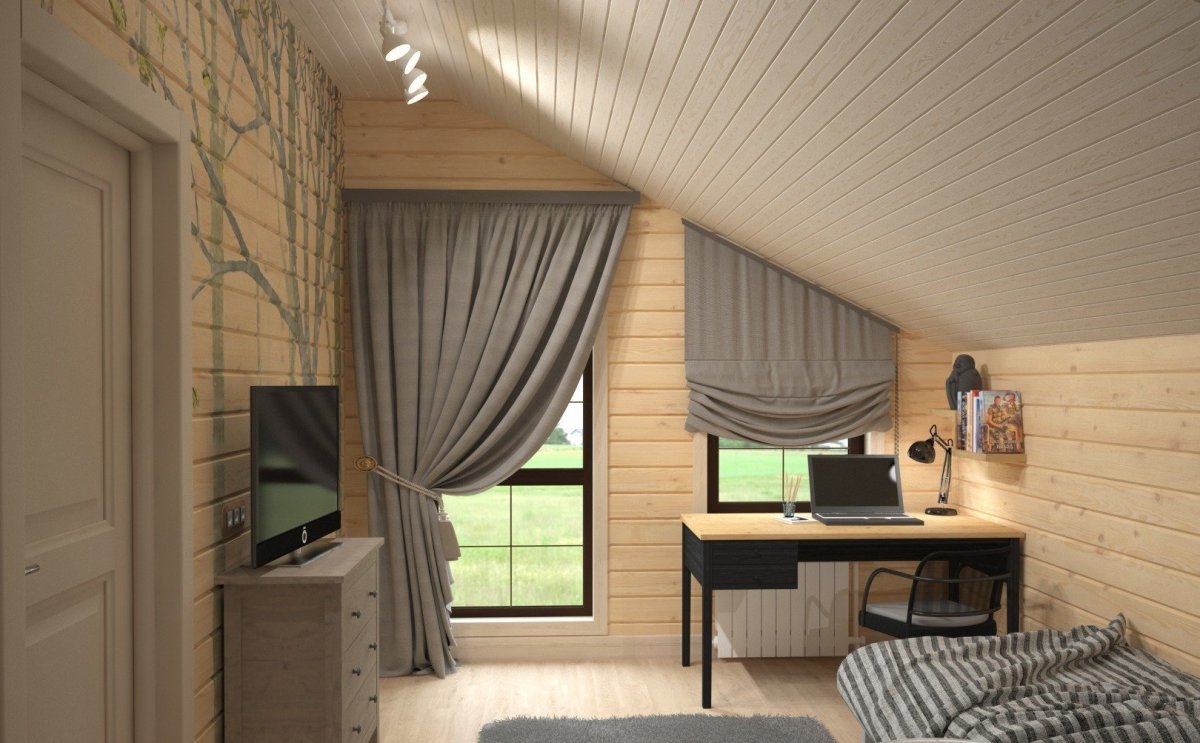 Отделка детской имитацией бруса