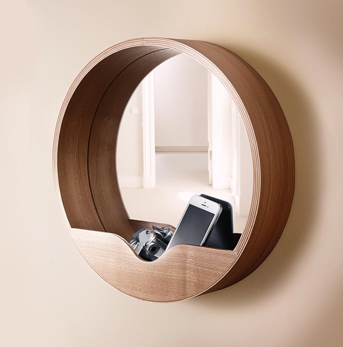 Wood Shelf Mirror