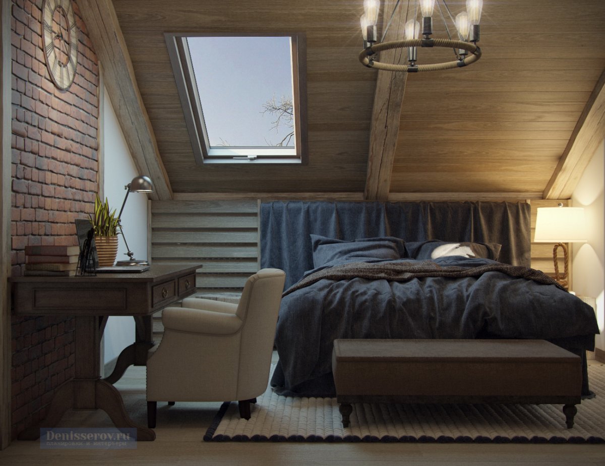 Комната для девочки с мансардной крышей