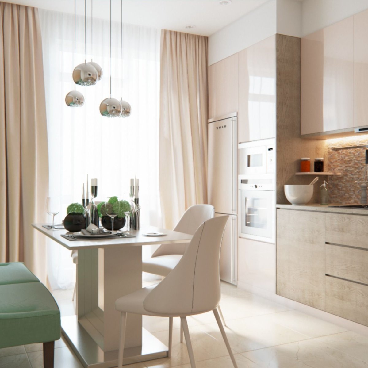 Кухня кофейного цвета