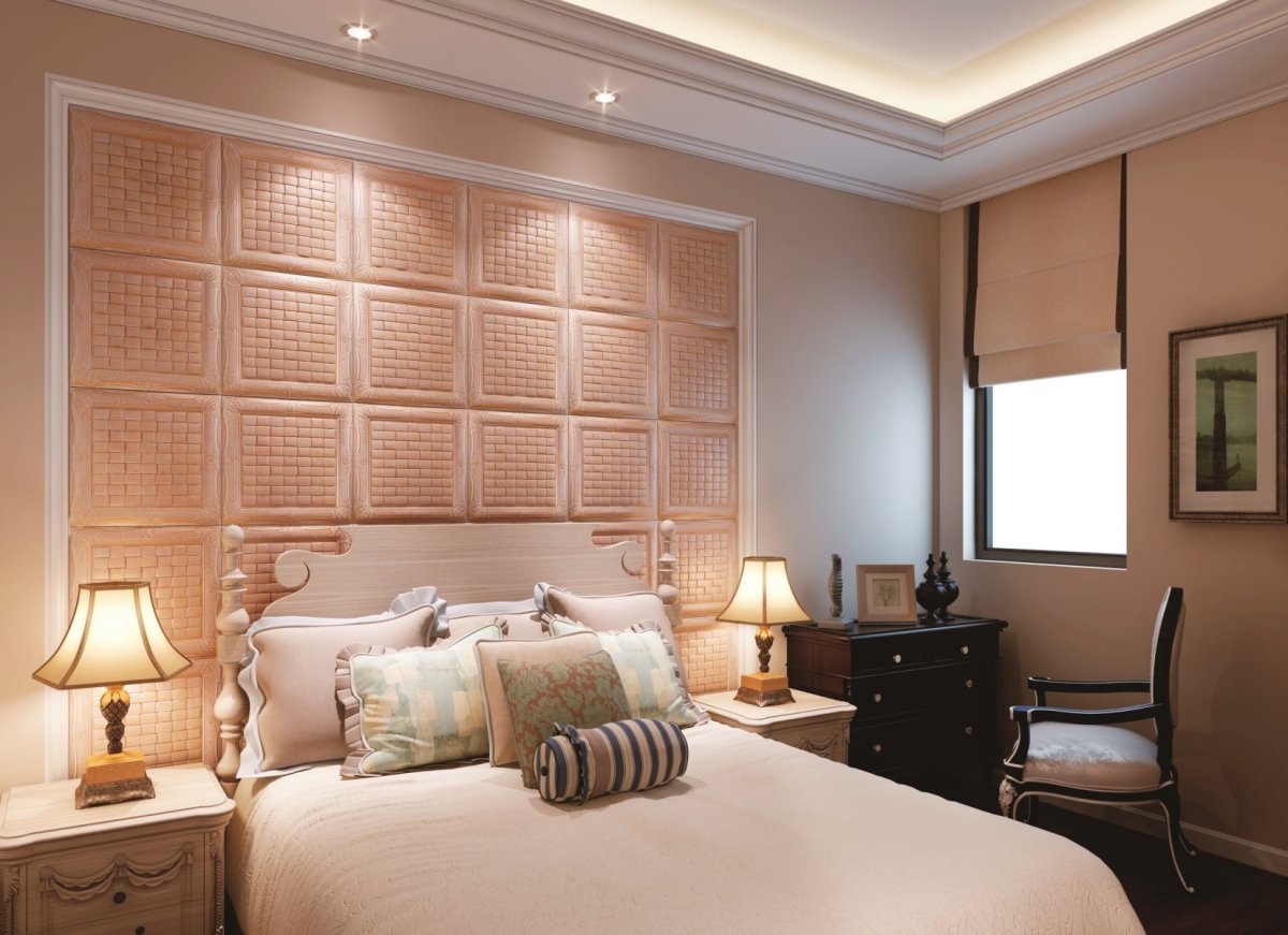 Декоративные панели в интерьере спальни