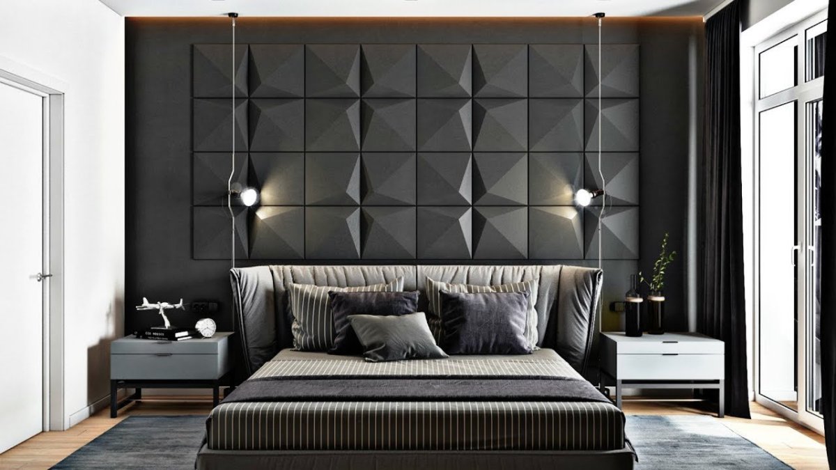 Панель за кроватью в спальне