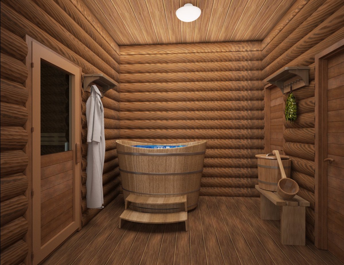 Плитка в бане в помывочной