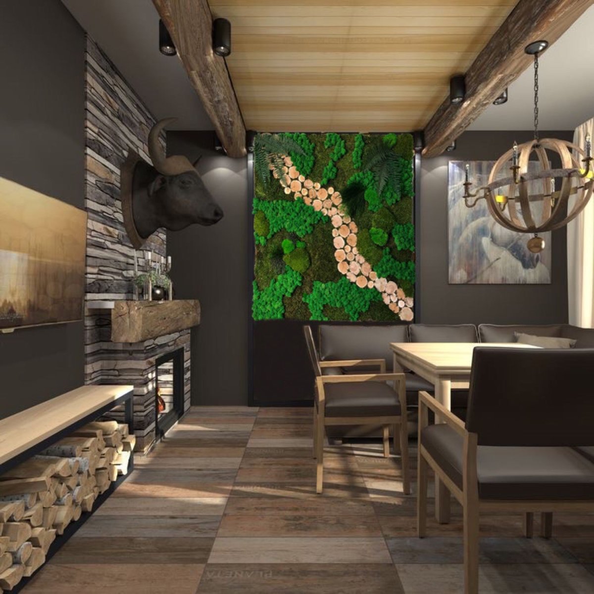 Спилы из дерева в интерьере