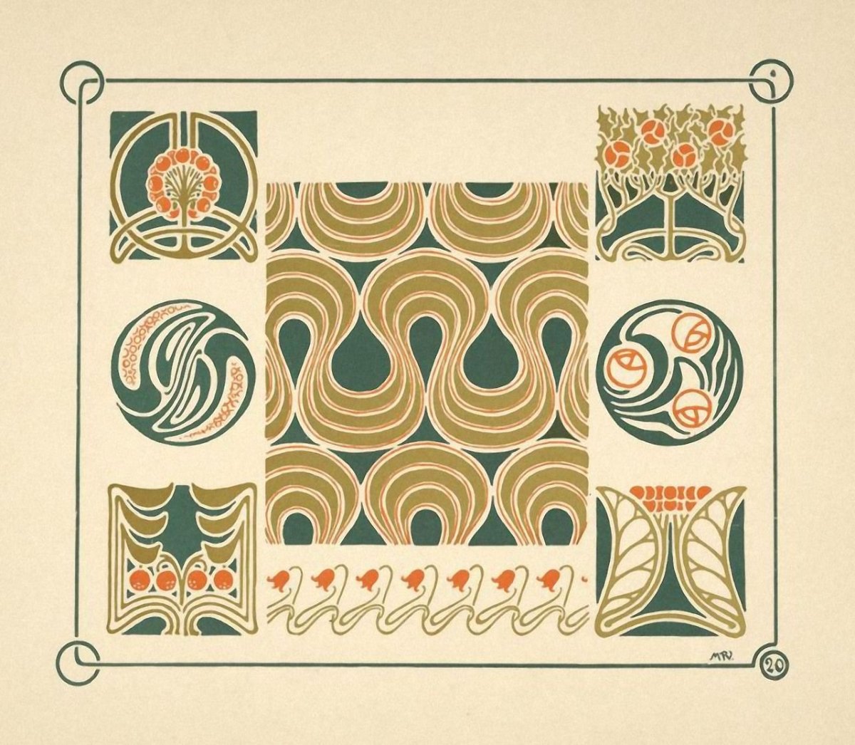 Орнаменты Модерна. "Combinaisons ornementales" - II