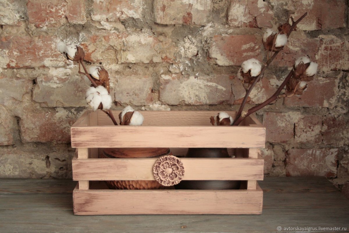 Ящики деревянные декоративные в интерьере