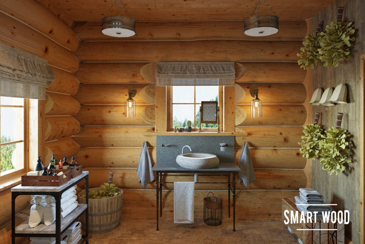 Интерьеры деревянных бань
