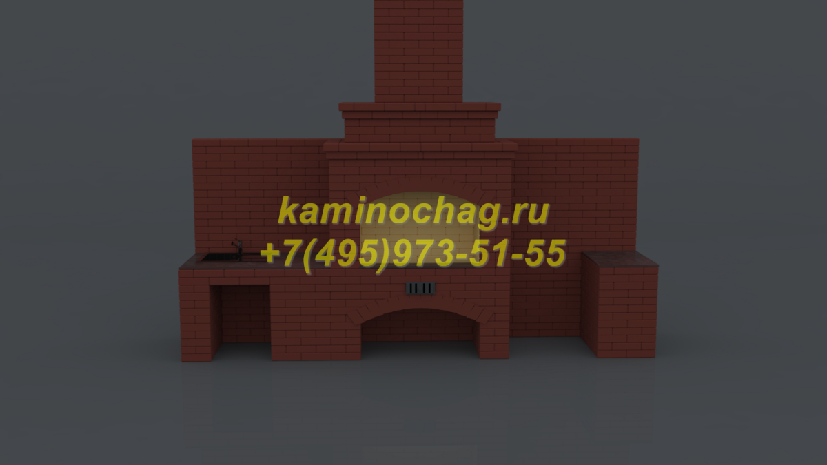 Мангал встроенный в столешницу