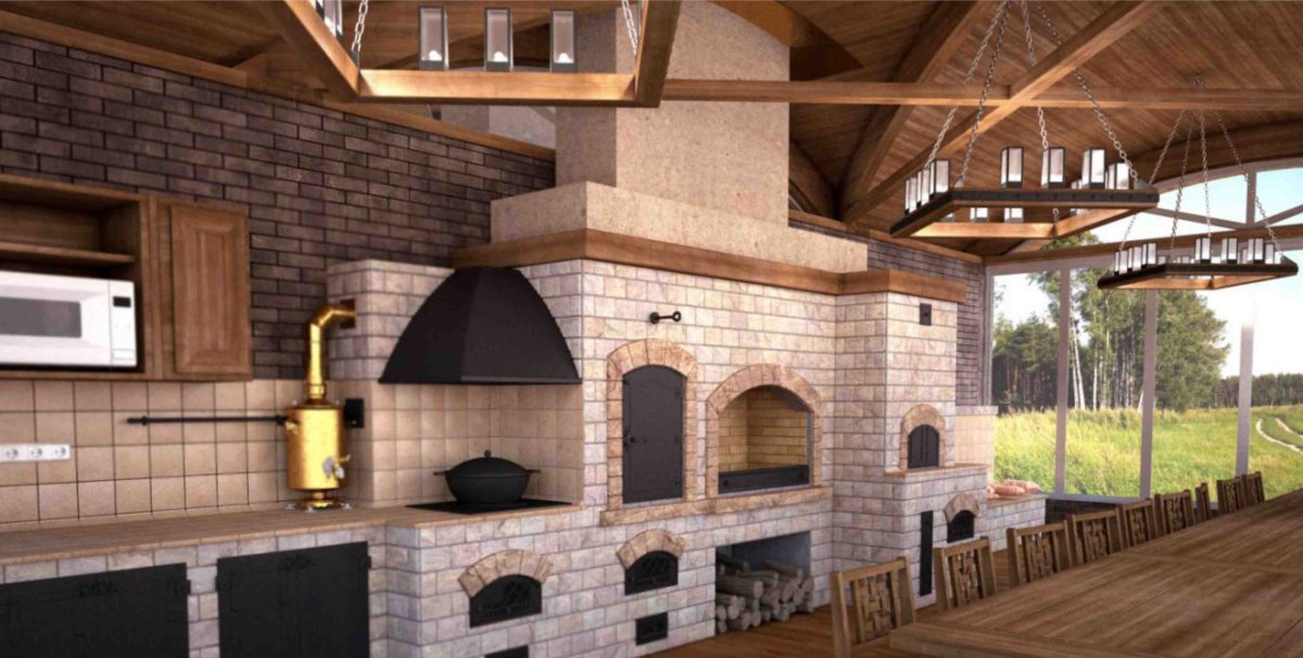 Кухня в стиле барбекю