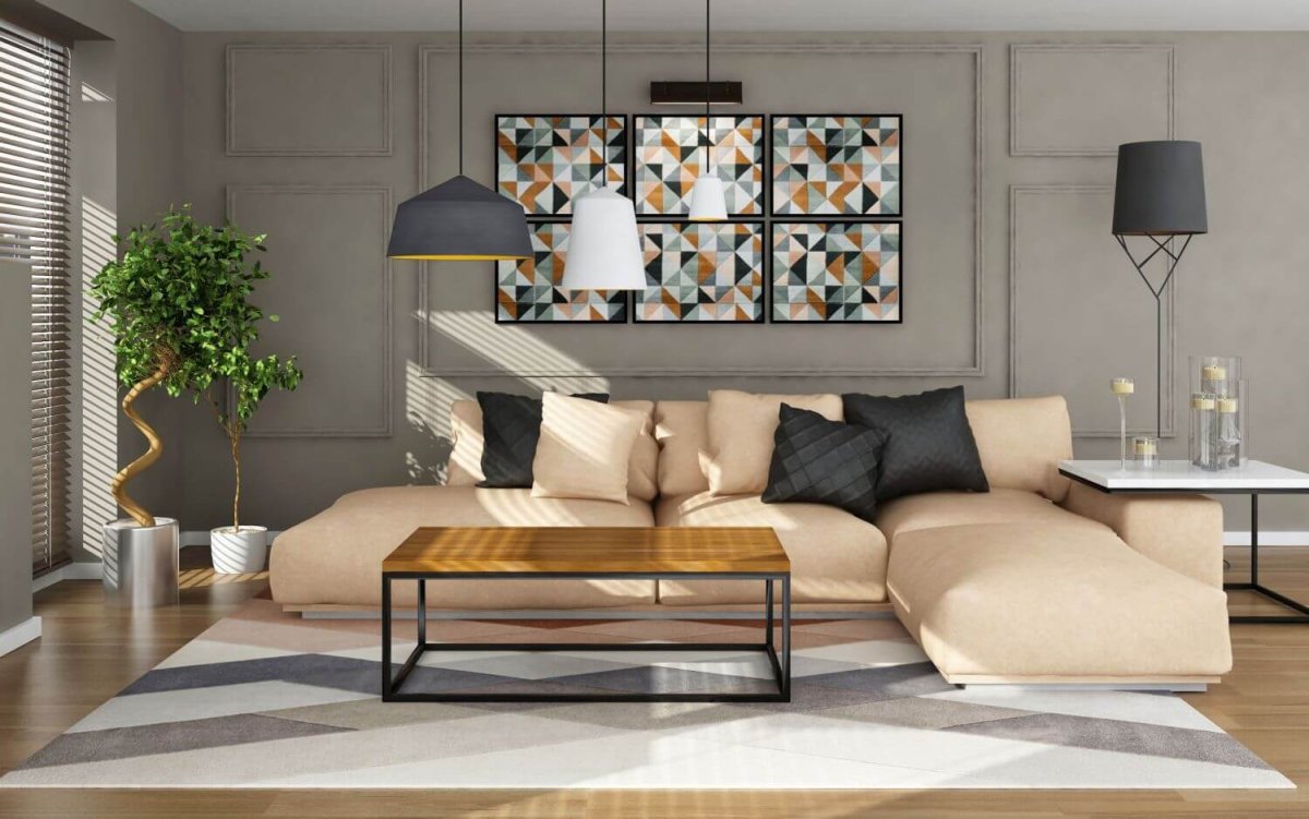 Шторы в гостиную в стиле хайтек