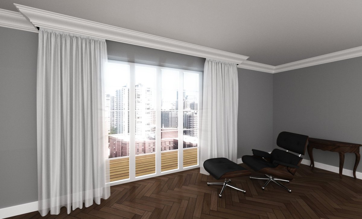 Натяжной потолок и шторы