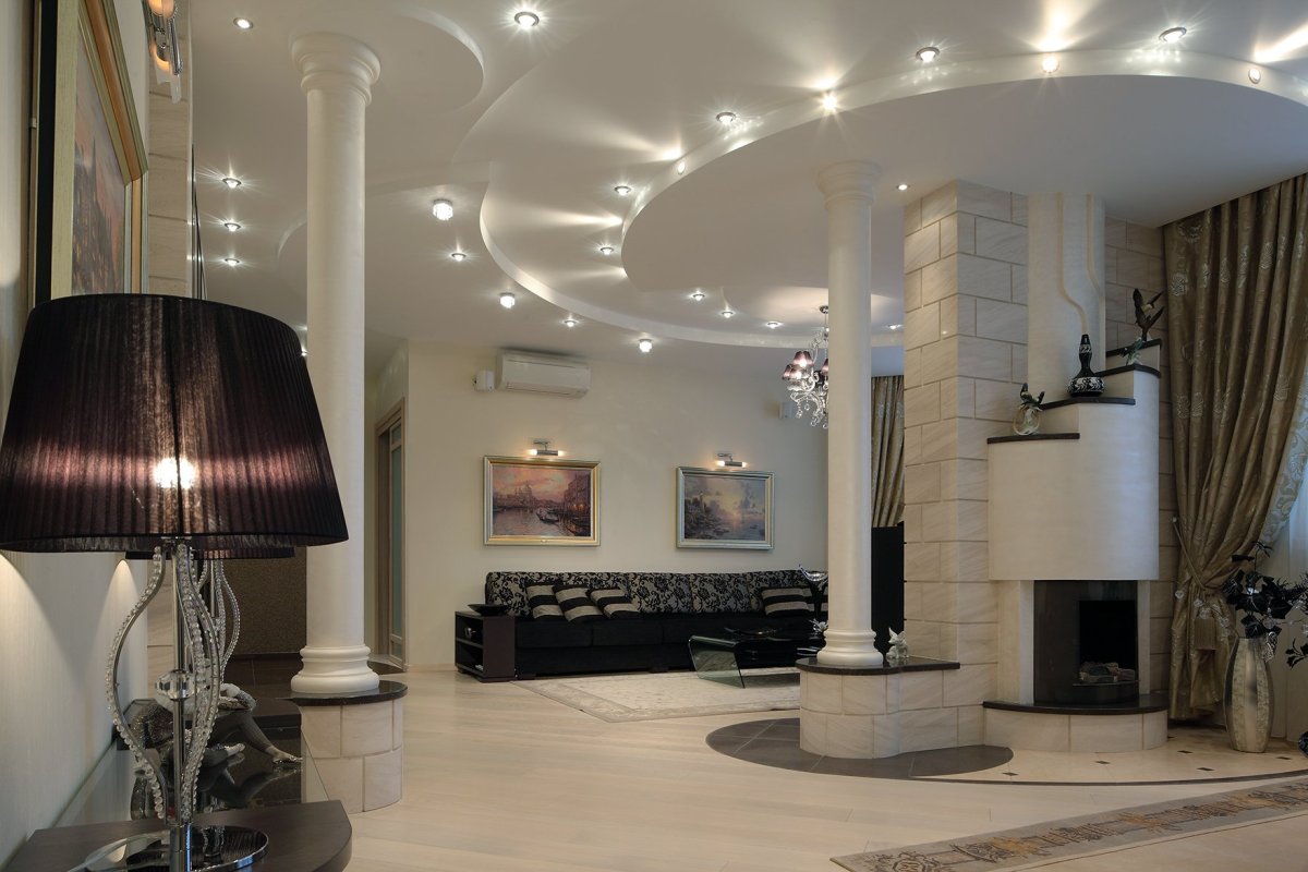 Отделка колонн камнем