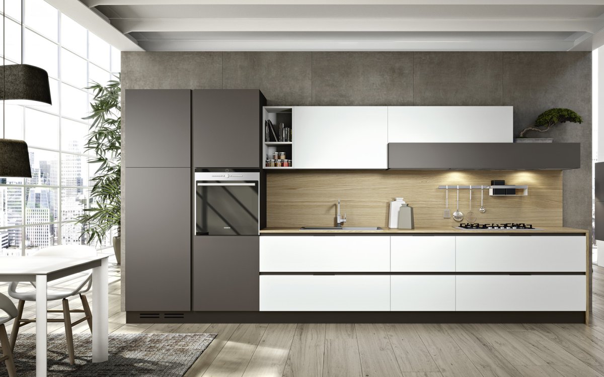 Кухня с врезными ручками