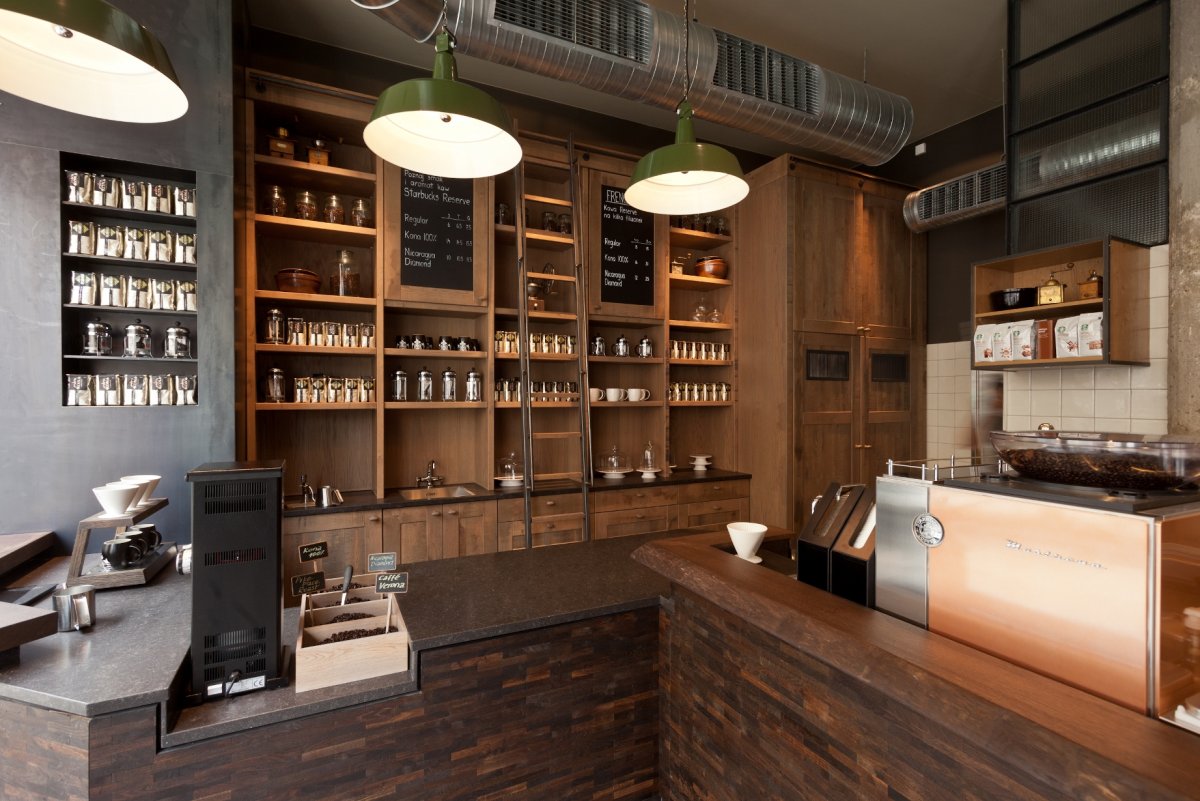 Полка уголок для кофейни