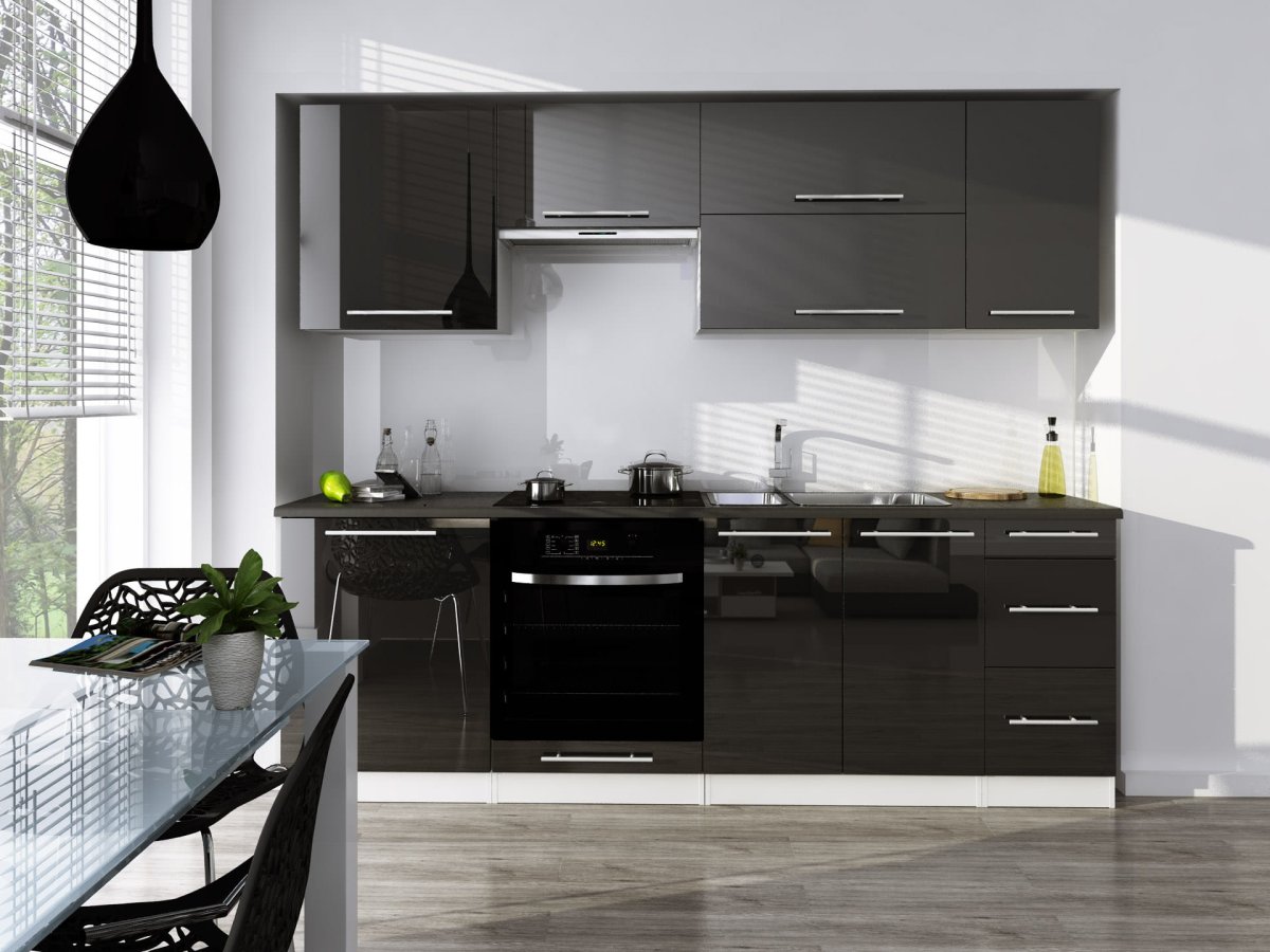 Кухня белый верх темный низ