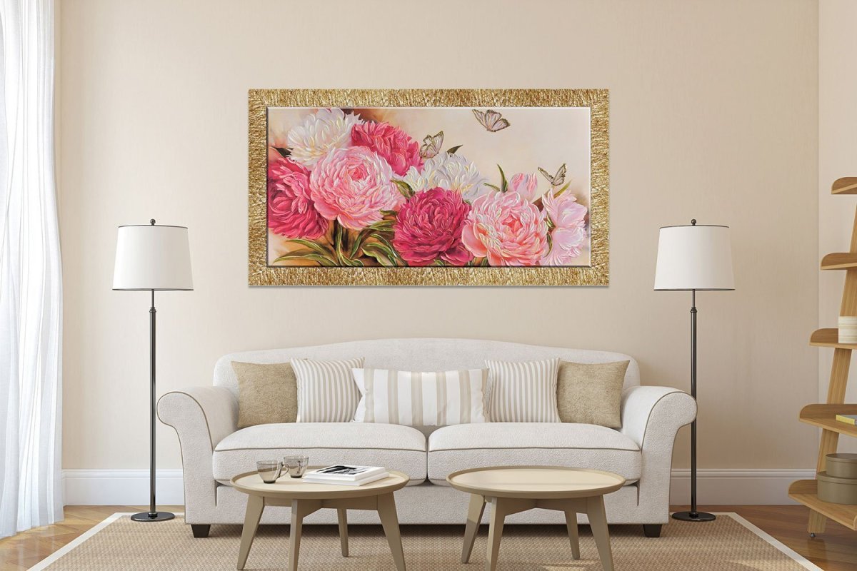 Цветы в рамке на стену