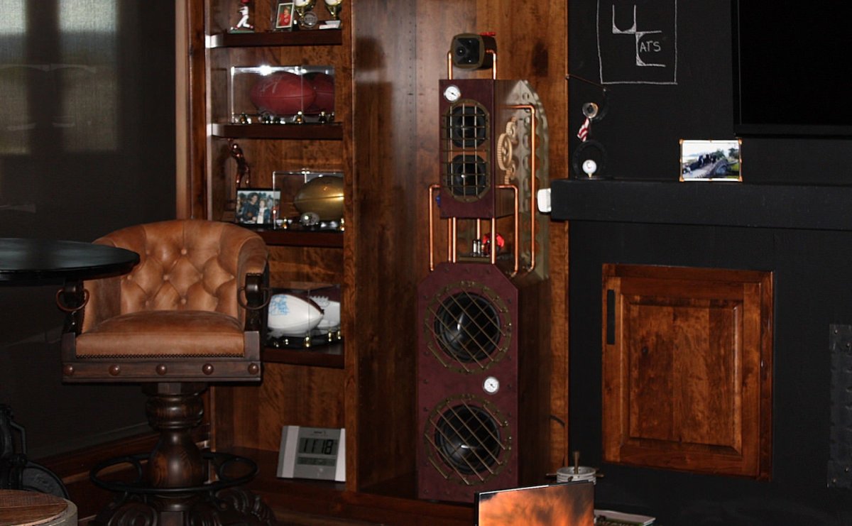 Кабинет с камином в стиле стимпанк