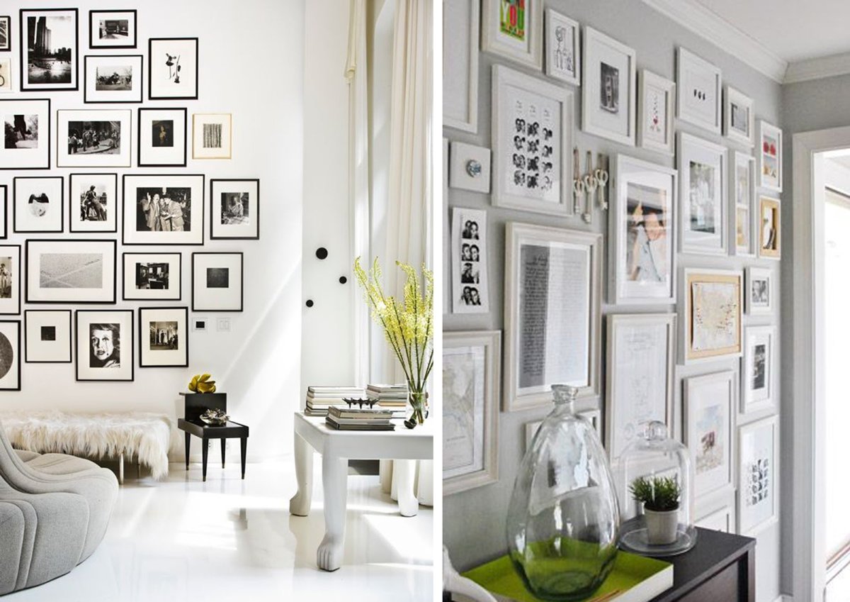 Фоторамки на кухне в интерьере