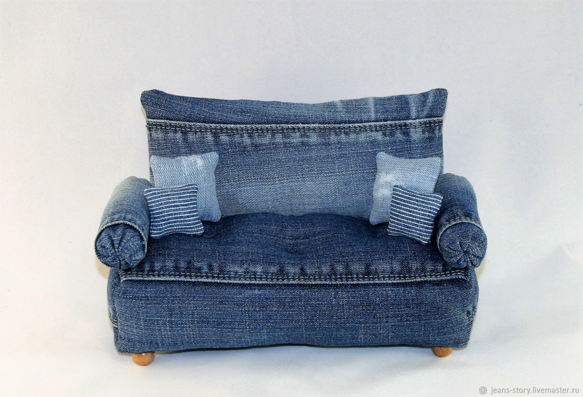 Мебель из джинсовой ткани