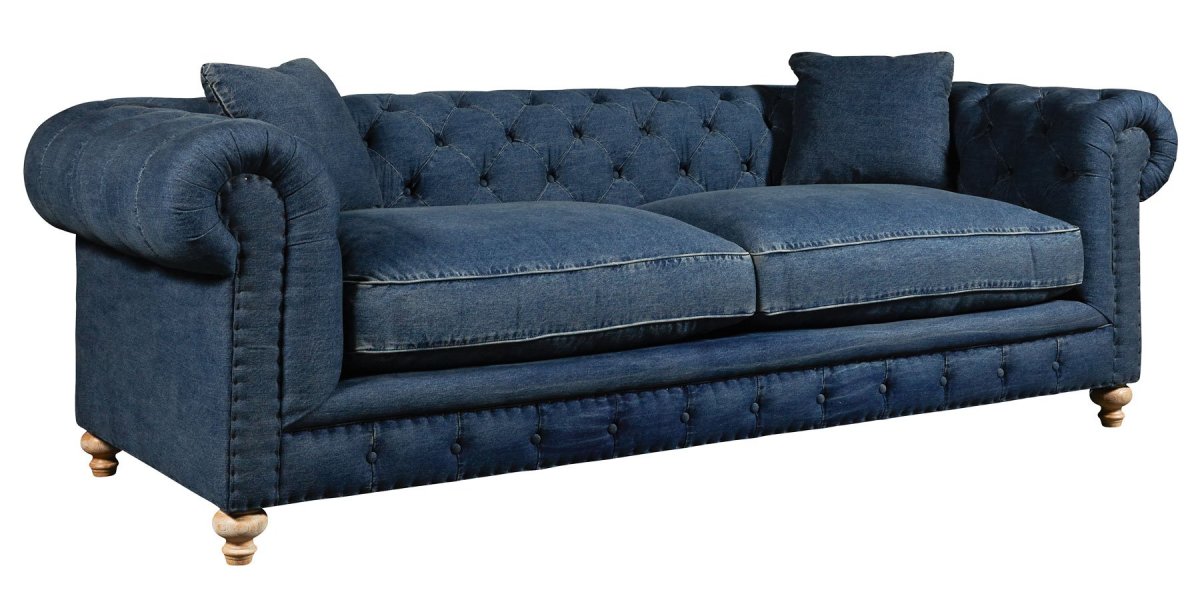 Диван из джинсовой ткани