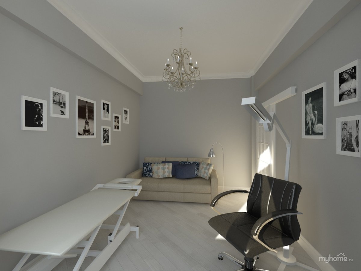 Кабинет маникюра в сером цвете