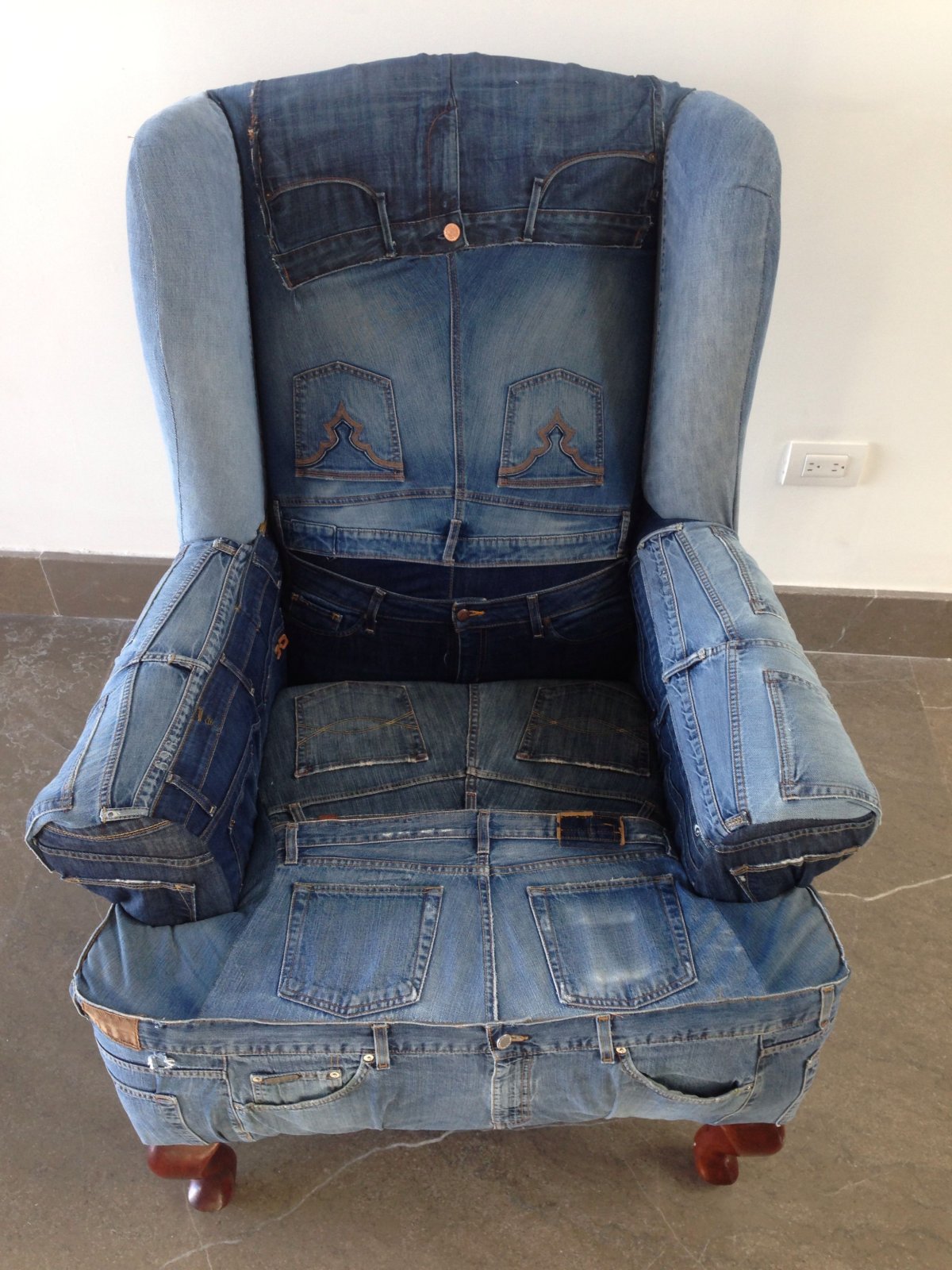 Кресла из джинсовой ткани