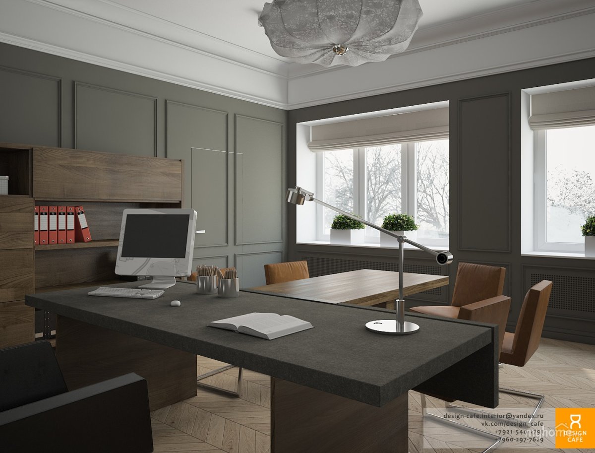 Проект офиса в серых тонах