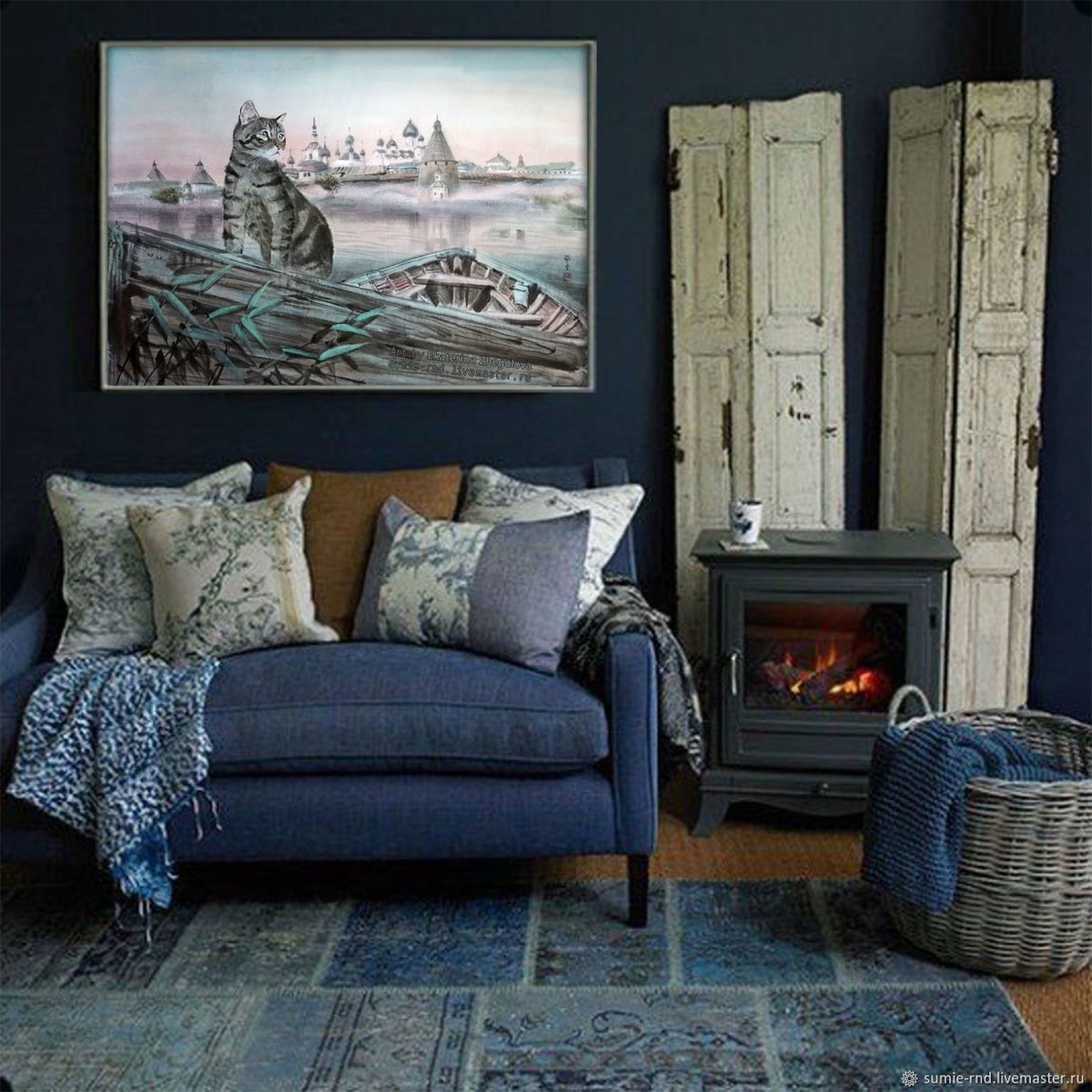 Диван из денима