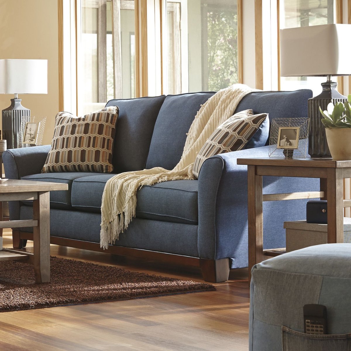 Покрывало на кровать из джинса